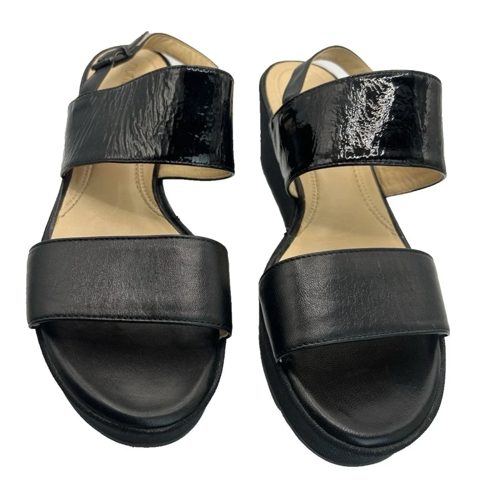Nurture Wedge Sandal Comfort Classic Closet Staple Black Size 9 1/2